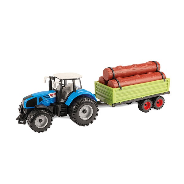 TRACTOR Traktor 20cm mt Auflieger+Baumstamm