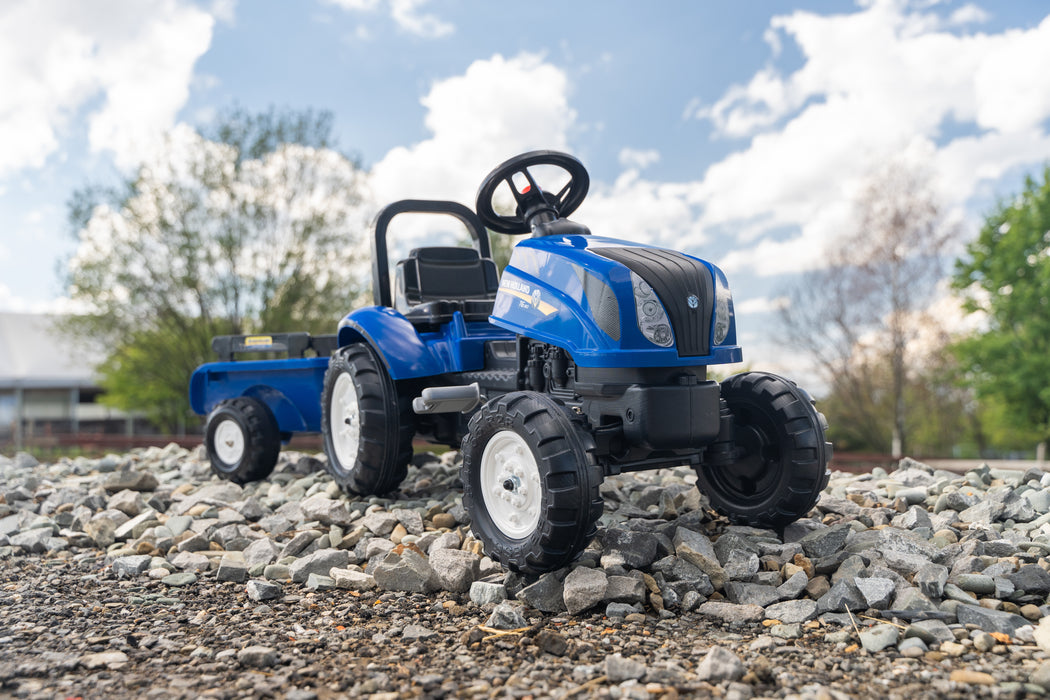 FALK New Holland T8 Trettraktor - Baggerlader Für Kinder 3-7 Jahre