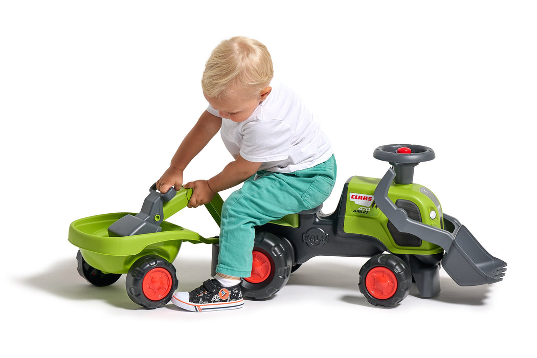 Claas Rutscher mit Heckbagger, Frontlader und Anhänger