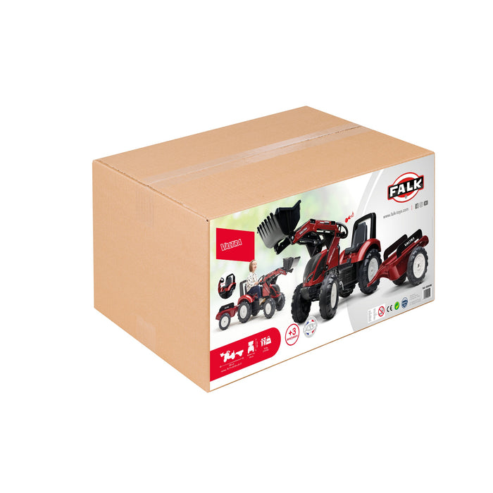 Valtra mit Frontlader und Anhänger