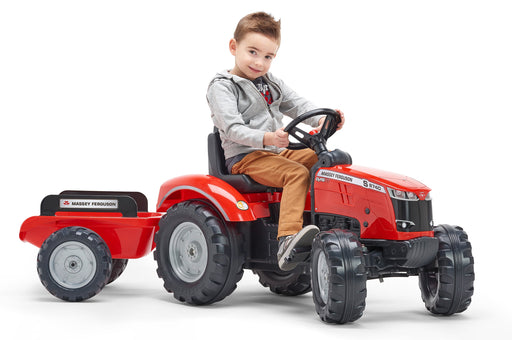 Falk Trettraktor Massey Ferguson S8740 rot mit Anhänger - Traptrecker