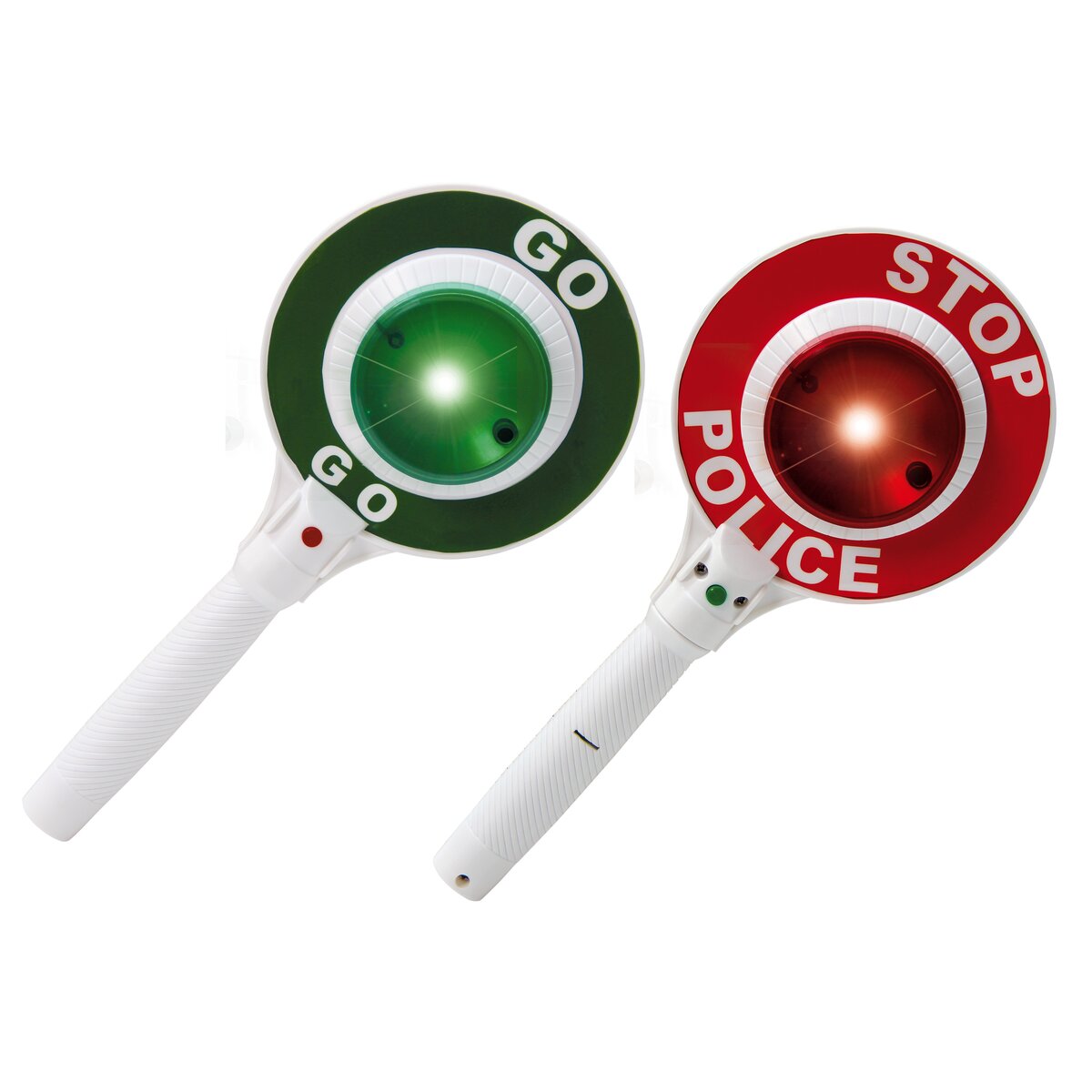 Polizeikelle Kinder mit Lichtfunktion, Handkelle Stopp Kelle mit rot grün  Licht