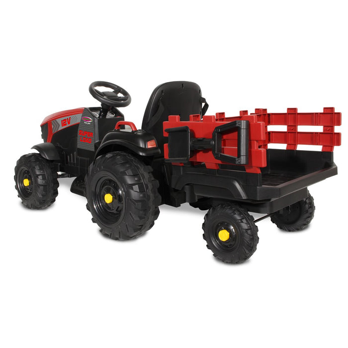 Ride-on Traktor Super Load mit Anhänger rot 12V — Traptrecker