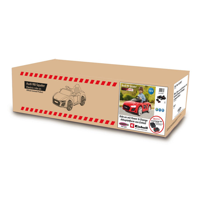 Ride-on Audi R8 Spyder 18V schwarz Einhell Power X-Change inkl. Starter Set - Traptreckerde