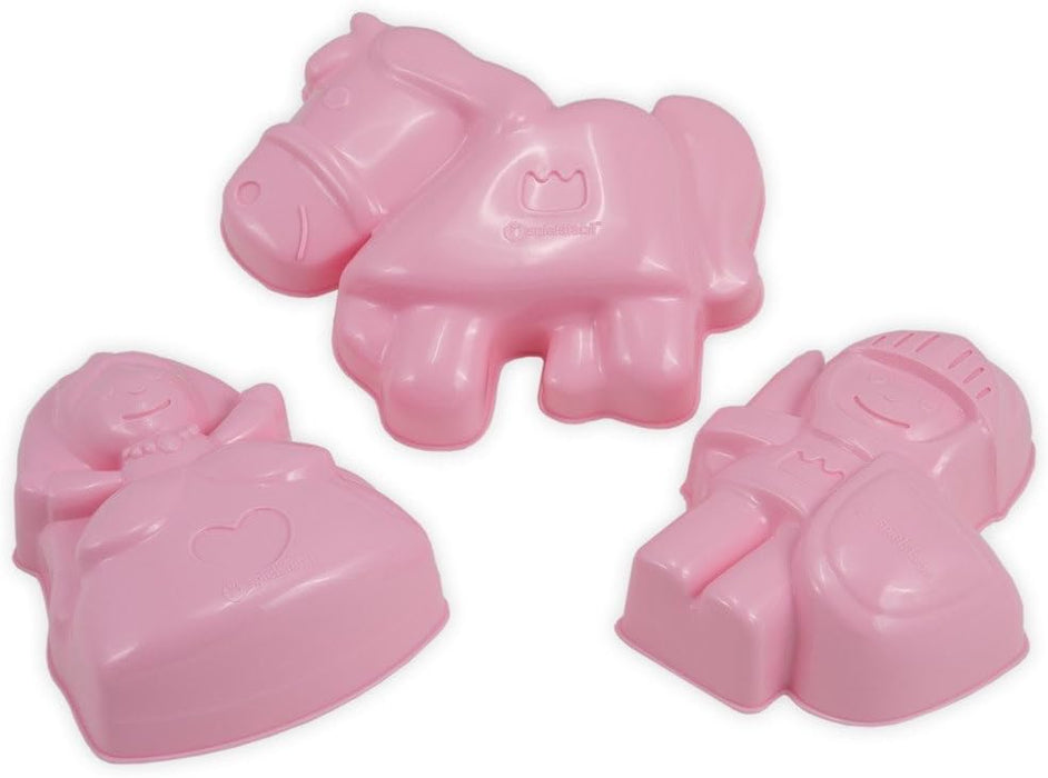 Sandform rosa o.leuchtrot 1 Form Prinzessin, Ritter oder Pferd-Preis je 1 Stück - Traptrecker