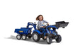 FALK - New Holland T8 Trettraktor mit Lader, Bagger und Maxi-Abstellgleis - Traptrecker
