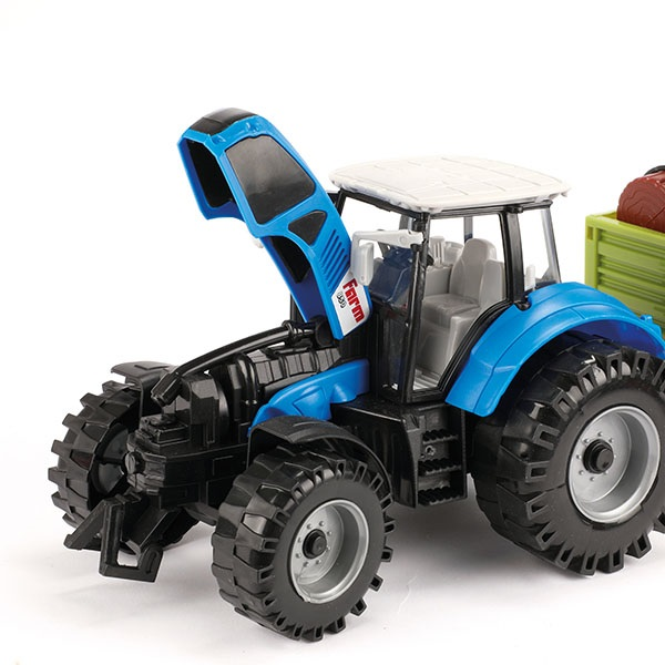 TRACTOR Traktor 20cm mt Auflieger+Baumstamm