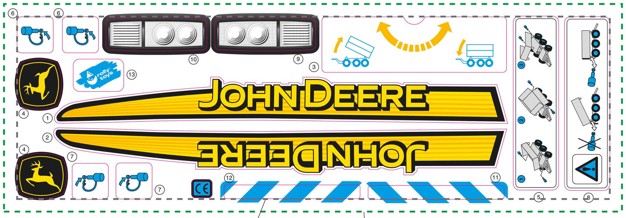 Aufkleber Multi Trailer John Deere — Traptrecker